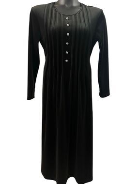 Vintage Chiasso Women's Gothic Velvet Pleated  Maxi Dress Black Size 12